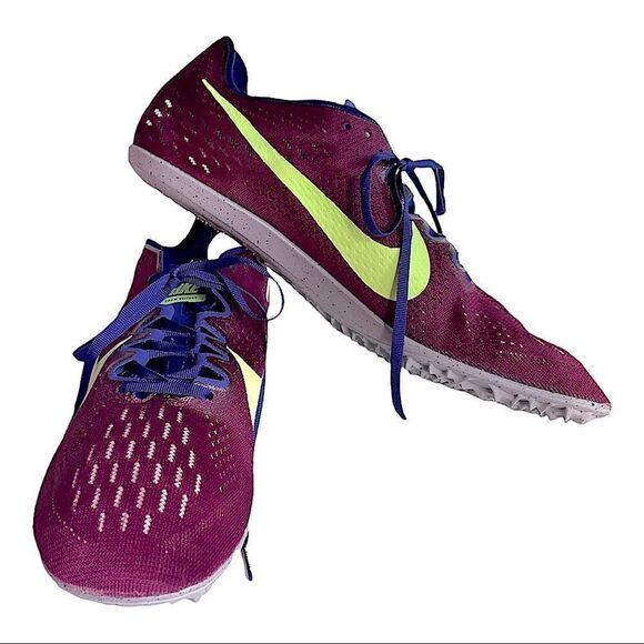 NIKE Zoom Mamba Sneakers Running Trainers Spikes Bordeaux Lime - Picture 1 of 10